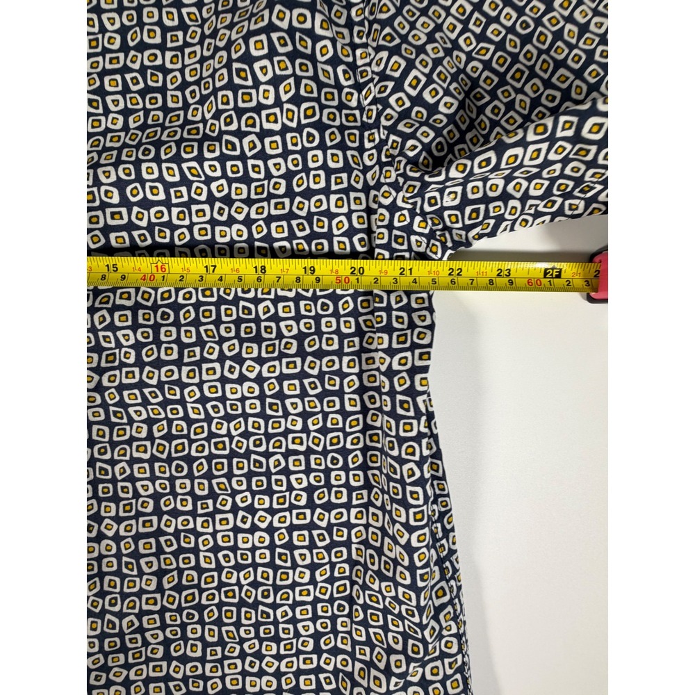 Slate & Stone Mens Geometric Square Print Short Sleeve Button Down Shirt Navy M - Picture 5 of 7